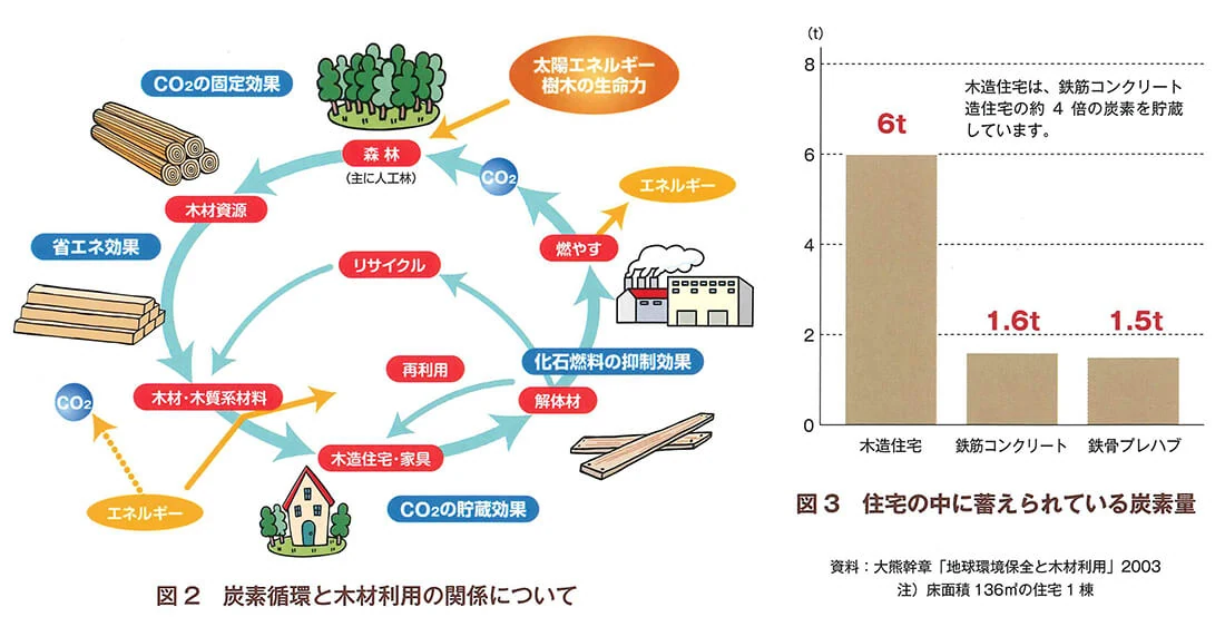 炭素循環と木材利用の関係