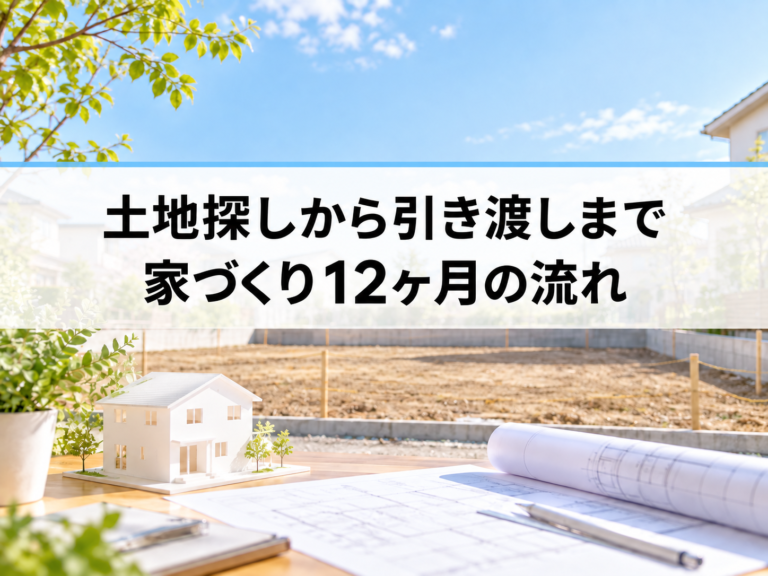 土地探しから引き渡しまでどのくらいかかる？家づくりの流れを12ヶ月のスケジュールで解説
