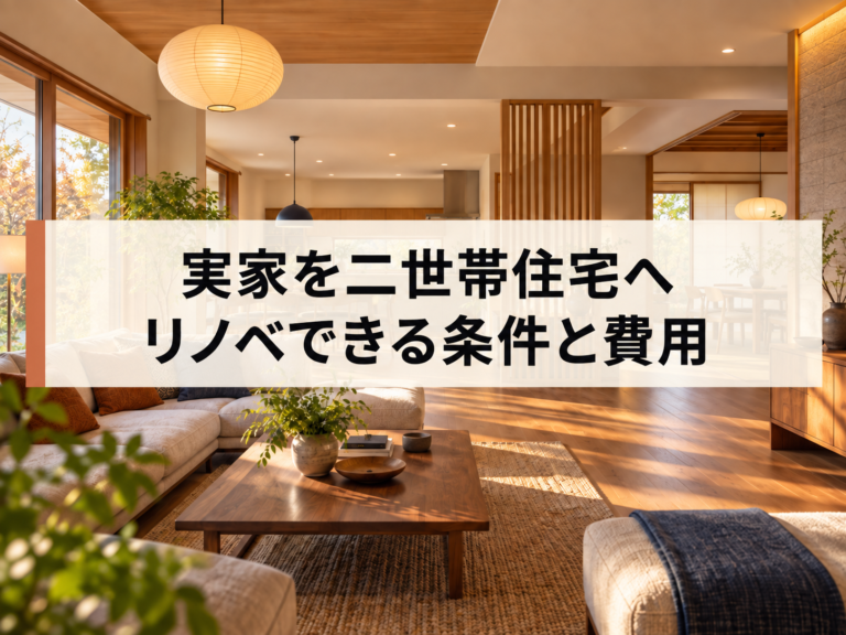 実家を二世帯住宅にリノベーションできる？間取り変更の可否と費用が上がる条件を解説